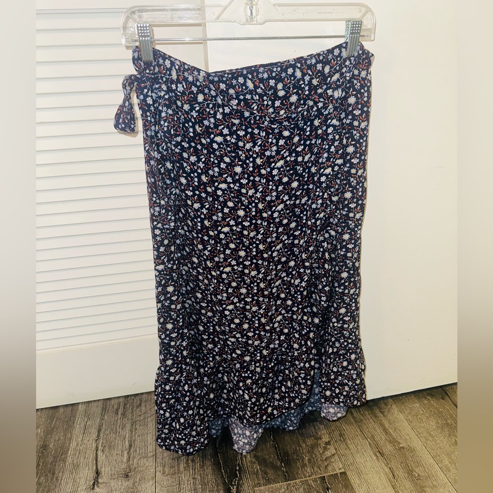 Madewell Ruffle-Edge Midi Wrap Skirt